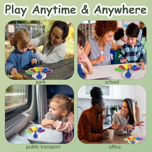 Color Sorting Sensory Toys, Fine Motor Skills Toys for Toddlers, Montessori Toys Preschool Learning Activitie, Sensory Activity Toy for Kids 3+ and Adults - style: Peacock
