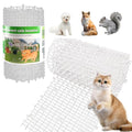 Cat Scat Mat with Spikes for Outdoor and Garden | 6.5 Feet Cat Deterrent Mat with Gentle Spikes for Dogs and Raccoons, with 8 Ground Stakes & 8 Zip Ties, 78.74" x 11" (White) - color: white