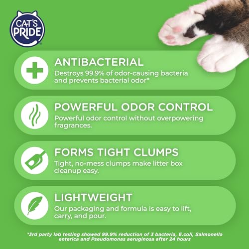 Cat's Pride Antibacterial Litter, Odor-Eliminating Lightweight Scented 12lb