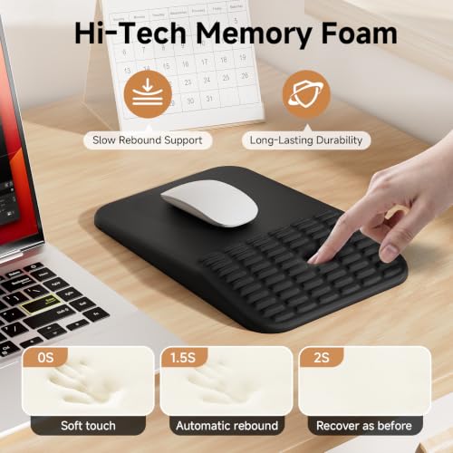Ergonomic Mouse Pad with Wrist Rest, Memory Foam Mousepad with Wrist Support for Carpal Tunnel Pain Relief, Slope Massage Design, Non Slip Pu Base for Office, Home, Desk Accessories