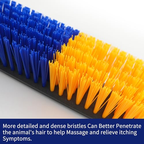Livestock Scratch Brush With 16 Screws，Animal Back Scratching Brush for Cow,Cattle,Sheep, Horses,Pigs，Massage Grooming Tool(Yellow, 4pcs) - color: Yellow, size: 4pcs