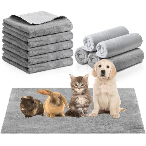 SmoothNovelty 5 Pcs Waterproof Guinea Pig Blankets Washable Small Animal Pee Pad Pet Blanket Sleep Bedding Mats Absorbent Guinea Pig Cage Liner Reusable Pet Sleep Pad(Gray,22" X 47",Classic) - color: Gray, size: 22" X 47", style: Classic