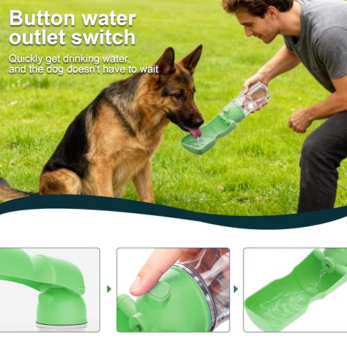 Amerisun Dog Water Bottle, 16.9 OZ Collapsible Leak-Proof Pet Water Bowl | Collapsible Water Bottle,Suitable for Dog, Cat, Puppy, Guinea Pig, Hamster & Bunny. Ideal for Walking, Hiking (A012B-Green) - color: A012B-Green