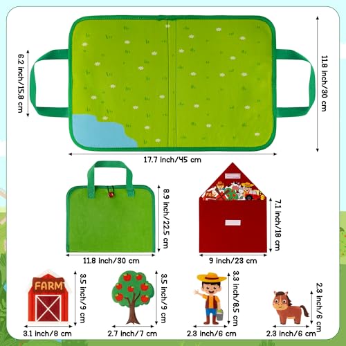 WATINC Travel Felt Board Story Set - 25PCS Portable Felt Board Educational Birthday Gift for Boys & Girls, Themed Storytelling Preschool Early Learning Interactive Play Kit for Toddlers (Farm Animals) - style: Farm Animals