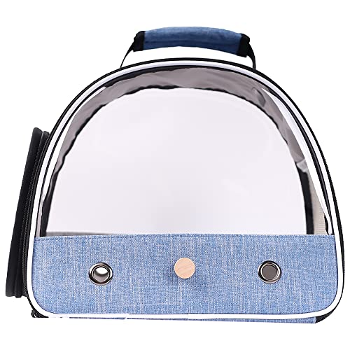 Small Bird Travel Carrier, Portable Bird Travel Carrier for Parakeet, Parrot, Budgie, Guinea Pig, Bearded Dragon Reptile Carrier for Hiking Vet Visit Bicycle Ride (Blue) - color: Blue