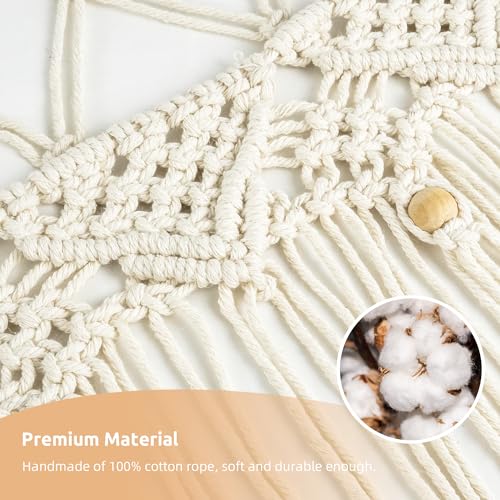 Large Stuffed Animal Net or Hammock, Stuffed Animal Storage Macrame Toy Hammock Hanging Net for Stuffed Animals Corner, Plushie Net Hammock Toy Organizer for Boho Kids Room Nursery Playroom - color: Cream White