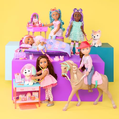 Glitter Girls Vet Playset, Sniffles Plush Dog, 27-Piece Vet Table, Pet | Toy vet set with posable pink pup, exam table with drawers, medical accessories, fits most 14-inch dolls, Plush, 3+ Years - style: Vet Accessories