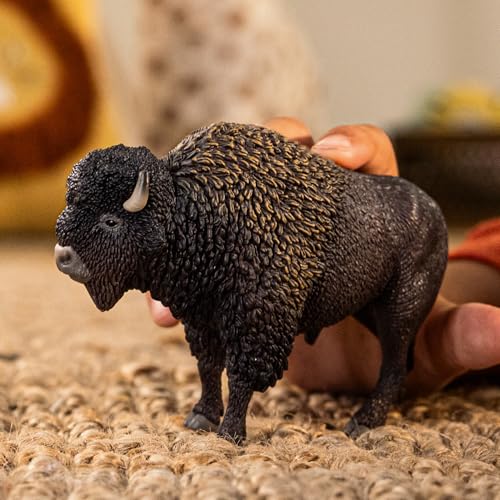 Schleich Wild Life - 5” North American Bison Figure - Realistic Buffalo Toy with Shaggy Coat and Bull Horns - Durable Animal Figurine for Screen-Free Play for Boys and Girls - Kids Ages 3+ | 14879