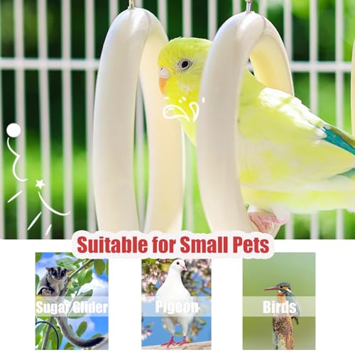Bird Swing Rings for Cage,Hanging Bird Toys Natural Wooden,Bird Perch Climbing Toys,Parrot Perch Stand for Conure,Budgie,Cockatiel,Lovebird,Canary,Finch,Hamster,Small Pets Accessories,4-Ring (Ring) - color: Ring