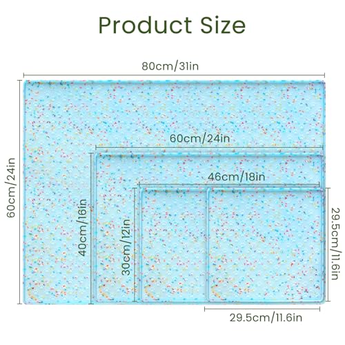 Ptlom Dog Food Mat Anti-Slip Dog Bowl Mats for Food and Water, Waterproof Pet Placemat Prevents Messy Spill to Floor, Silicone Puppy Feeding Tray for Small, Medium and Large Dogs Cats, Blue - color: Donut-Blue, size: 11.8"L x 11.8"W