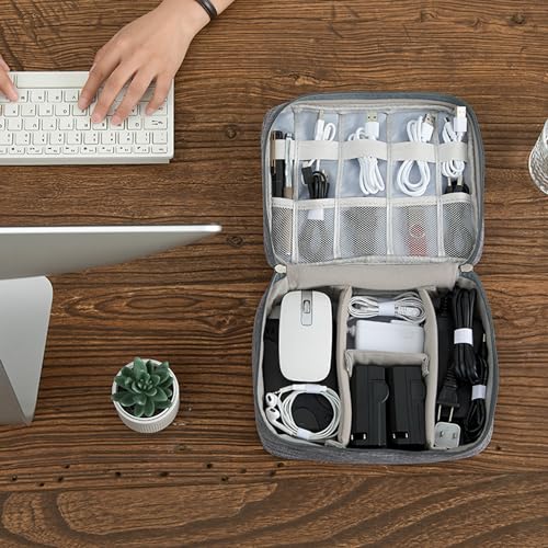 Organizer Case Small Electronic Devices USB Charger Accessories Mouse Phone Cable SD Power Bank Earphone - color: Large-Deep Blue