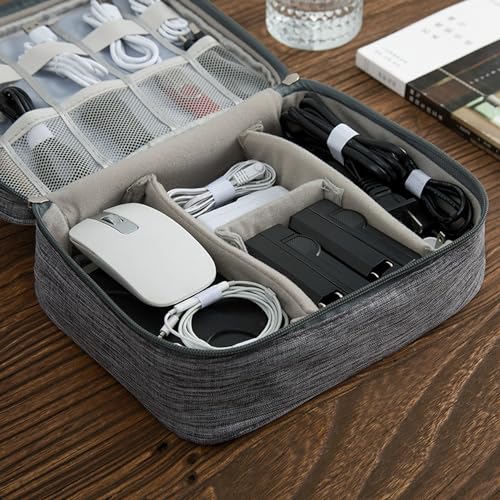 Organizer Case Small Electronic Devices USB Charger Accessories Mouse Phone Cable SD Power Bank Earphone - color: Large-Purple