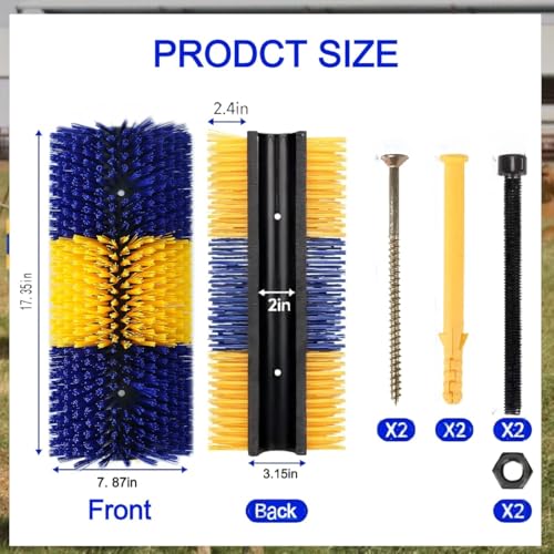 2PCS Livestock Scratching Brush Goat Scratching Post Horse Brush | Itch Relief, Grooming and Massage, Scratcher for Sheep Cow Donkey Cattle - color: Blue 2