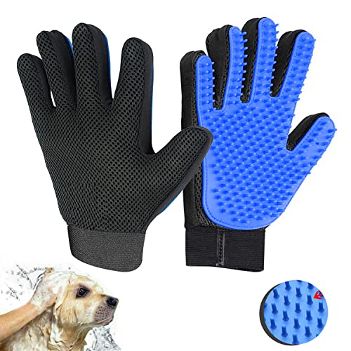 Generic Pet Grooming Glove, Blue - Perfect for Dog, Cat, Rabbit with fur (short and long), Multi-role Bathing, Massaging, Grooming, Shedding, Brush Glove | Blue - Perfect for Dog, Cat, Rabbit with fur (short and long), Multi-role Bathing, Massaging, Groom