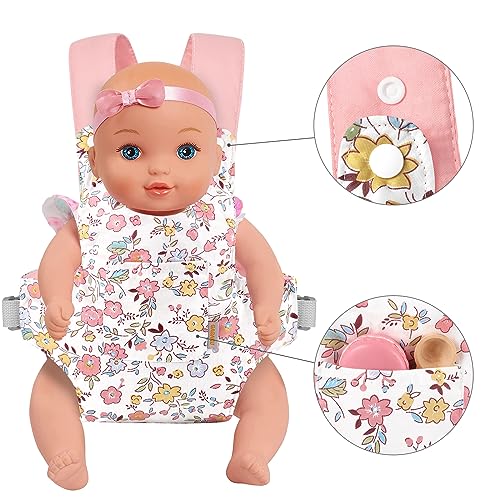 GAGAKU Baby Doll Carrier Doll Accessory Carrier Stuffed Animal Carrier with Adjustable Straps for Kids – Pink - Peach Blossom - color: 5_pink_peach Blossom