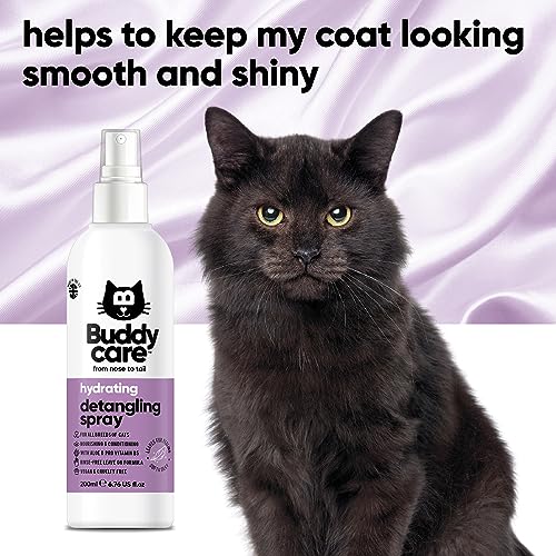 Buddycare Detangling Spray for Cats - Effective Cat Matted Fur Remover and Detangle Spray to Promote a Healthy Coat, Easily Removes Matted Hair for a Smooth and Shiny Coat