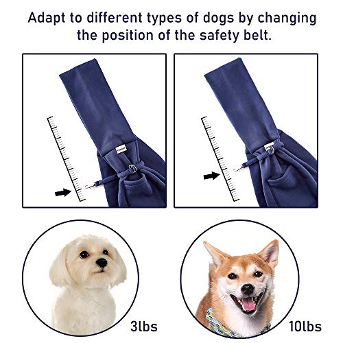 FDJASGY Small Pet Sling Carrier-Hands Free Reversible Pet Papoose Bag Tote Bag with a Pocket Safety Belt Dog Cat for Outdoor Travel Benzo Blue - color: Benzo Blue