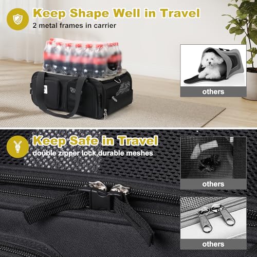 pidipiti 17x13x8 Soft-Sided pet Carrier,for 1 Extra-Small Dog/Small cat | top expandable,breeze airlines approved - size: 17"L x 13"W x 8"H