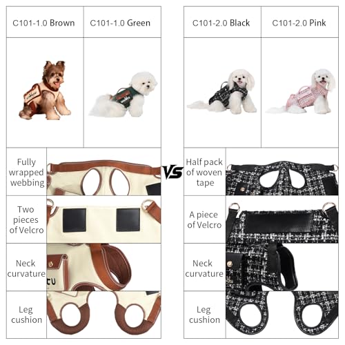 Wakytu Dog Lift Harness Dog Carrier VES Harness Adjustable Leash with Small Puppy Treat Bag,Fits Most Cars,XS | stylish puppy sling carrier with handle & pocket,adjustable leash,walking & travel - color: 1.0 White, size: X-Small(2-5 LBS)