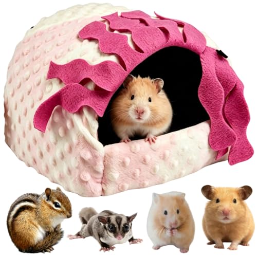 Small Pet Hideout No Bottom Guinea Pig Rabbit Cave Toilet Cover (Pink,Small) - color: Pink, size: Small