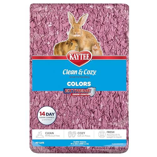 Kaytee Clean & Cozy Colors, Small Animal Bedding with Extreme Odor Control, Plum, 49.2 Liters - color: Plum, size: 49.2 Liter
