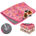 YUEPET Guinea Pig Blankets 3 Pack, Waterproof-Backed Fleece Liners, S | Guinea Pig Fleece Cage Liners, Waterproof Backing, Washable mats, Soft Fleece Surface, 23 x 16 in - color: White+pink+coffee, size: S-23"×16"