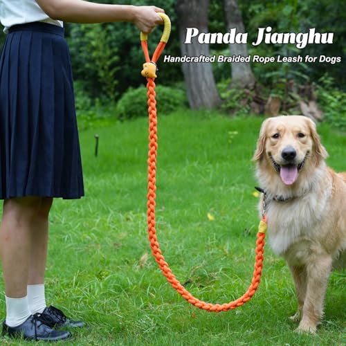 4FT Heavy Duty Braided Rope Dog Leash, Soft Cotton Design with Locking Clip for Medium & Large Dogs – Ideal for Walking & Training (Dinosaurs) - color: Dinosaurs