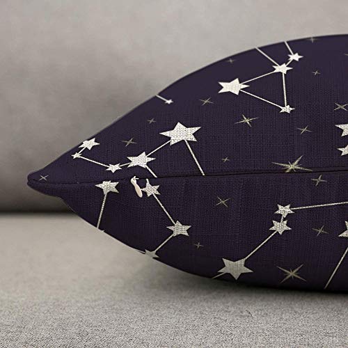 HOSNYE Stars Throw Pillow Cover Beautiful Cosmic Space Astronomy Pattern with Constellations On Night Starry Sky Linen Fabric for Couch Bed Sofa Car Waist Cushion Cover 12 x 20 inch Pillow Case - color: Throwpillowcoversa112, size: 20" x 12" (Pack of 1)