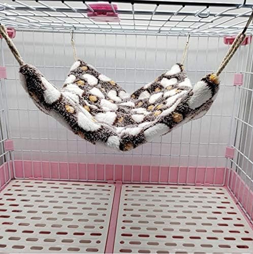 ISMARTEN Small Animal Hanging Hammock, Pet Hanging Nap Sack Sleep Bag Bed, Cage Hammock Beds for Ferret Guinea-Pig Sugar Glider Hamster Rat Mice Chinchilla Flying Gerbil and Squirrel - color: Coffee