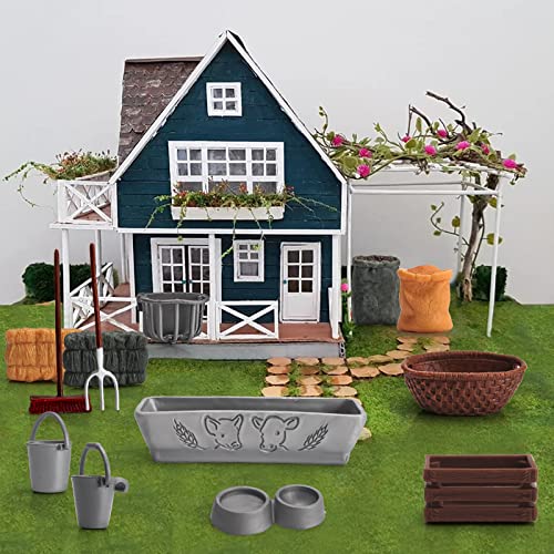 13PCS Farm Toys Feed Barn Food Accessories Toy Farm Tools Set for Animals Figure Horse Stable Playset Fence Accessories Cake Toppers for Kids Toddlers Hay Bale Straw Heap Educational Gift - style: 13PCS Farm Tools Barn Food Accessories