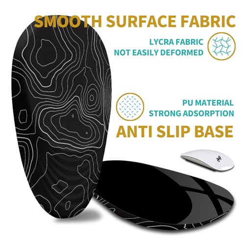 Hokafenle Ergonomic Mouse Pad Wrist Support with Stepped-wedge Design, Wrist Rest Pain Relief Mousepad Filled with Memory Foam, Carpal Tunnel Mousepad for Wireless Mouse(12x8 inch, Topographical Line) - color: KM018-Topographical Line
