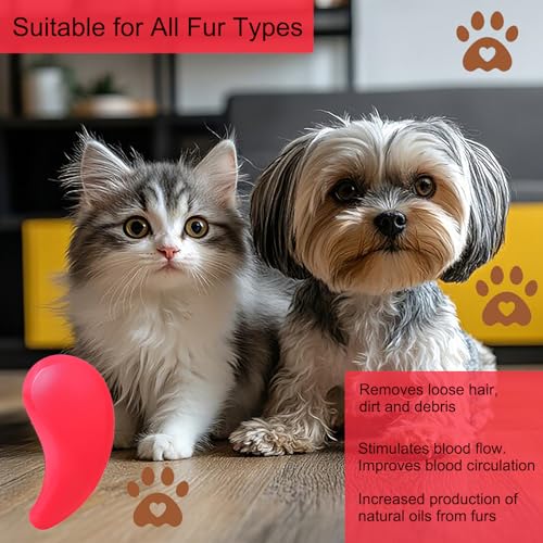 Puppy Brush, Soft Dog Brush for Grooming, Puppy Hair Remover Brush Comb, Grooming Tool for Poodles,Teddy, Yorkies, Maltese, Shih Tzu, Chihuahua, Rose red - color: Rose red