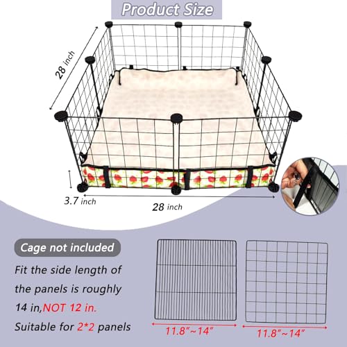 Guinea Pig Cage Liner，Washable Waterproof Oxford Cloth Cage Liners for Small Animals,Hamster Chinchilla Hedgehog Rabbit and Other Small Animals Not Include Cage(28x28 inches) - size: C&C 2x2(28x28 inches)