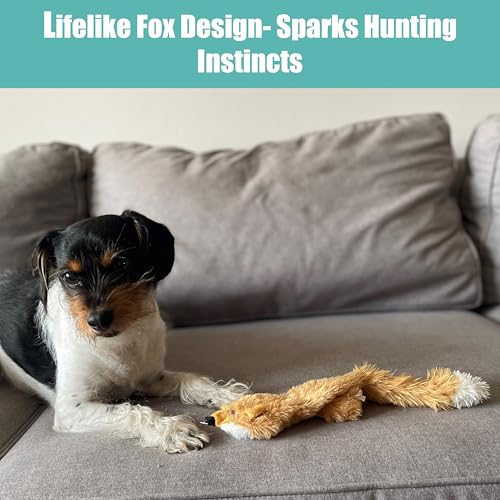 SPOT Skinneeez Fox – 14" Stuffing-Free Plush Squeaky Dog Toy for Small & Medium Dogs, Best for Light to Moderate Chewers, Mess-Free Play - style: Mini Fox