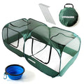 Portable Chicken Coop - Small Animal Playpen and Pop Up Chicken Coop Run - Transparent Breathable Mesh Net and Foldable - Complete with Collapsible Food/Water Bowl