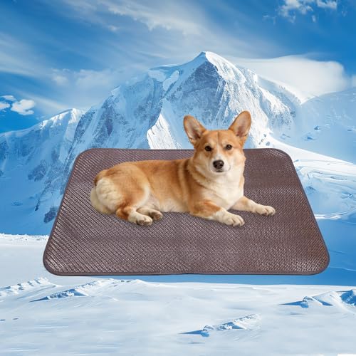 Cooling Mat for Medium Dogs, 38"x26", M | Chew-Resistant & Non-Slip, Cool-to-Touch, Easy Clean, Foldable & Portable for Indoor Outdoor Crate Car Use - size: M 26"x38"