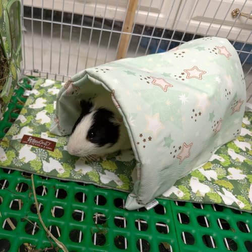 2 Pcs Foldable Guinea Pig Hideout Tunnel - Small Animal Hides | Creative Shapes, Waterproof, Small Pet Tunnels for Rabbit Hamster Chinchilla