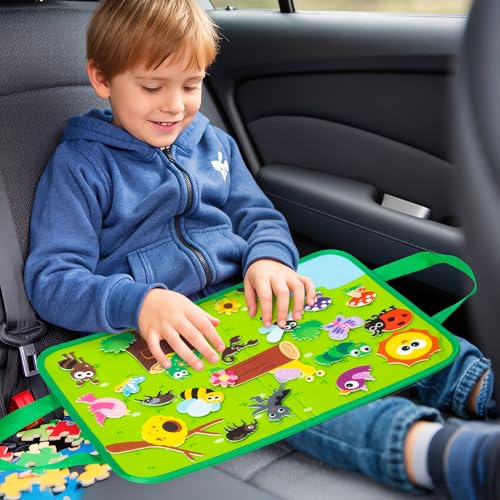 WATINC Travel Felt Board Story Set - 25PCS Portable Felt Board Educational Birthday Gift for Boys & Girls, Themed Storytelling Preschool Early Learning Interactive Play Kit for Toddlers (Insect) - style: Insect