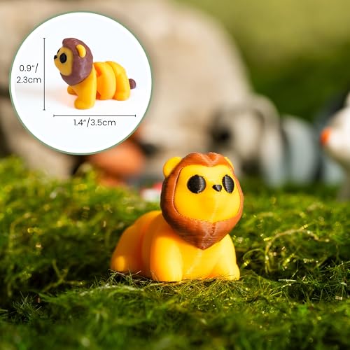 MONJITA 50 pcs Mini 3D Printed Animal Figurines, Flexible Articulated Fidget Toys, Cute Desk Decor, Party Favors, Goodie Bag Stuffers, Gifts for Kids Carnival Prizes Graduation Rewards - size: 50pcs animals