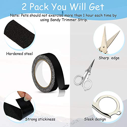Weewooday 16.4ft Sugar Glider Trim Nail Strip Sandy Trimmer Track for Silent Runner Wheel Hamster Nail Trimming Toy Glider Wheel for Prairie Dog Squirrel Chinchilla Guinea Pig with Foldable Scissor