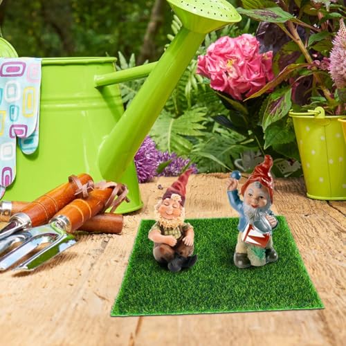 KISEER 6 Pack Fairy Garden Grass 6 x 6 Inches Miniature Artificial Craft Grass for Dollhouse Ornament DIY Decoration - size: 6 Pack 6 x 6