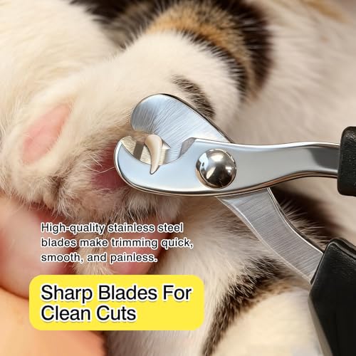 Professional Cat & Small Pet Nail Clippers Set, Safe Stainless Steel Claw Trimmers for Indoor Cats, Kittens, Small Dogs, Birds & Rabbits (2-Pack)