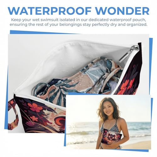 ENGVZ Wet Dry Bag Waterproof Travel Pouch, Large Zipper Bag For Swimsuits, Diapers, Toiletries, Makeup, Women And Girls - color: Dark Bear