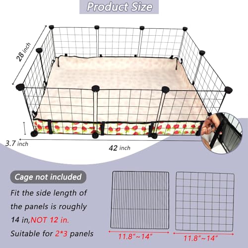 Guinea Pig Cage Liner，Washable Waterproof Oxford Cloth Cage Liners for Small Animals,Hamster Chinchilla Hedgehog Rabbit and Other Small Animals Not Include Cage(28x42 inches) - size: C&C 2x3(28x42 inches)