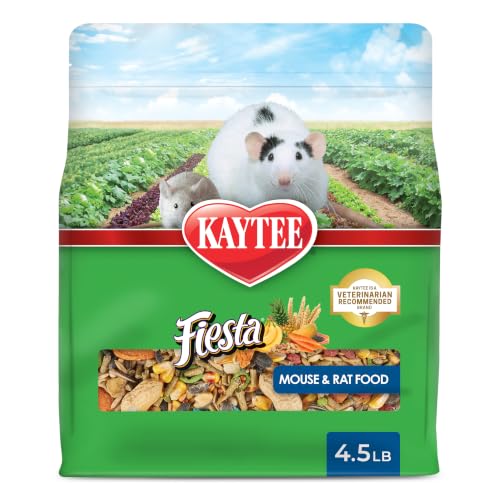Kaytee Fiesta Mouse & Rat Food, Nutritious and Fun Blend, Supports Dental Health and Digestion, 4.5 pounds - size: 4.5 Pound (Pack of 1)