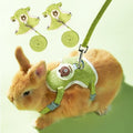 Rabbit Harness and Leash Set 2 Pieces Adjustable Bunny Harness Leash Ferret Harness Guinea Pig Harness Ferret Leash for Small Pets Walking Outdoor (Green, Small) - color: Green