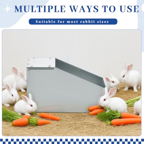 Maxcheck 2 Pcs Galvanized Metal Rabbit Nesting Box Bunny Small Animal Nest with Removable Acrylic Floor Durable Easy to Clean for Indoor Outdoor Use Rabbit Supplies (18.5 * 10.6 * 10 Inch) - size: 18.5"L x 10.6"W x 10"H