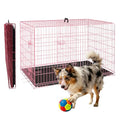 BLKMTY Foldable Dog Crate, Wire Metal Dog Cage, Medium 36-Inch, Pink - color: Pink, size: 36.0"L x 22.0"W x 25.0"H