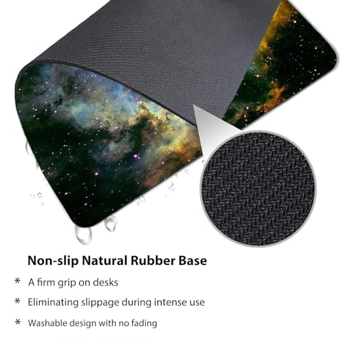 Cute Space Cat Funny Meme Mouse Pad, Galaxy Kitten Chasing Taco Desk Mat | Cosmic Surreal Joking Pet Graphic, Vibrant Nebula, 9.5 x 7.9 Inches, Anti-Slip Base, Cute Smooth Mousepad - color: Space Cat