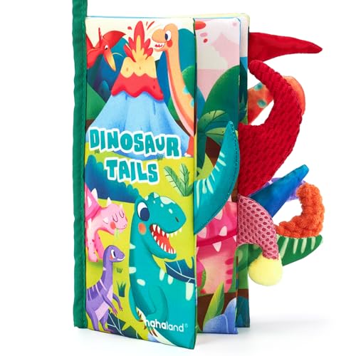 hahaland Baby Books 0-6-12 Months,Infant Tummy Time Sensory Toys | Touch Feel Book Gifts for Boy Girl 0-3 Month Learning Toy Baby Birthday Easter Basket Stuffers 1PCS - style: E - Dinosaur - 1 Book
